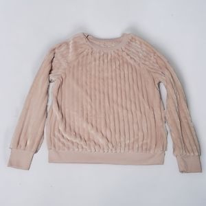 Womens Girls Sweater Pullover Pink Salmon Plush Size S Small 3 / 5